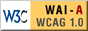 Símbolo que indica contido web conforme ao nivel A da recomendación de accesibilidade web do W3C
